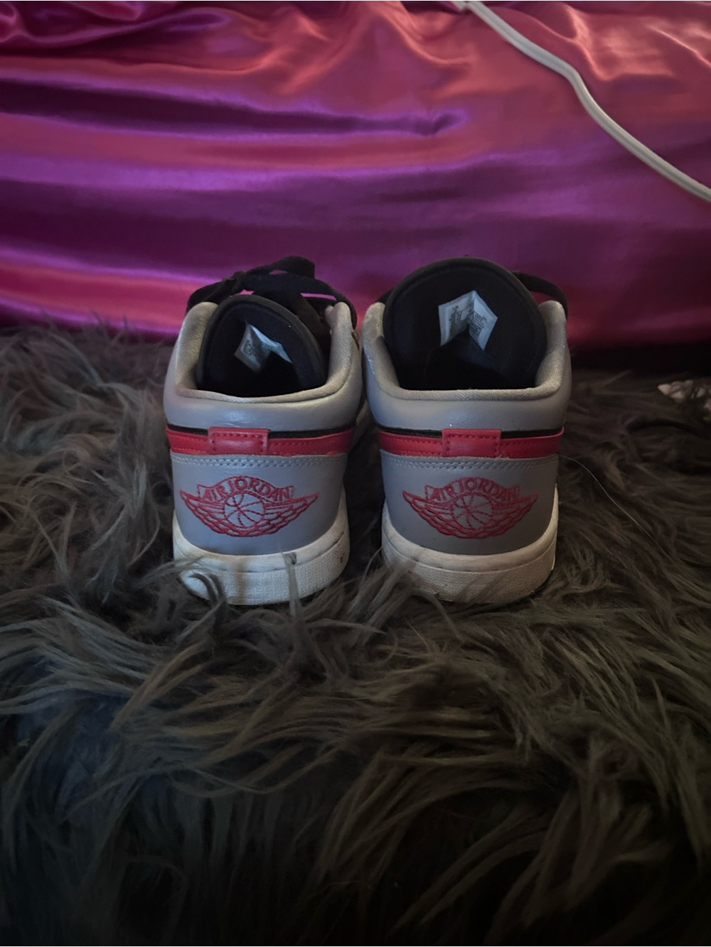 Air Jordan Low Top Sneakers in Black and Gray with red - Picture 3 of 4